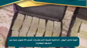 تنويه عاجل اليوم.. الداخلية تضبط تاجر مخدرات غَسَل 60 مليون جنيه عبر أنشطة العقارات